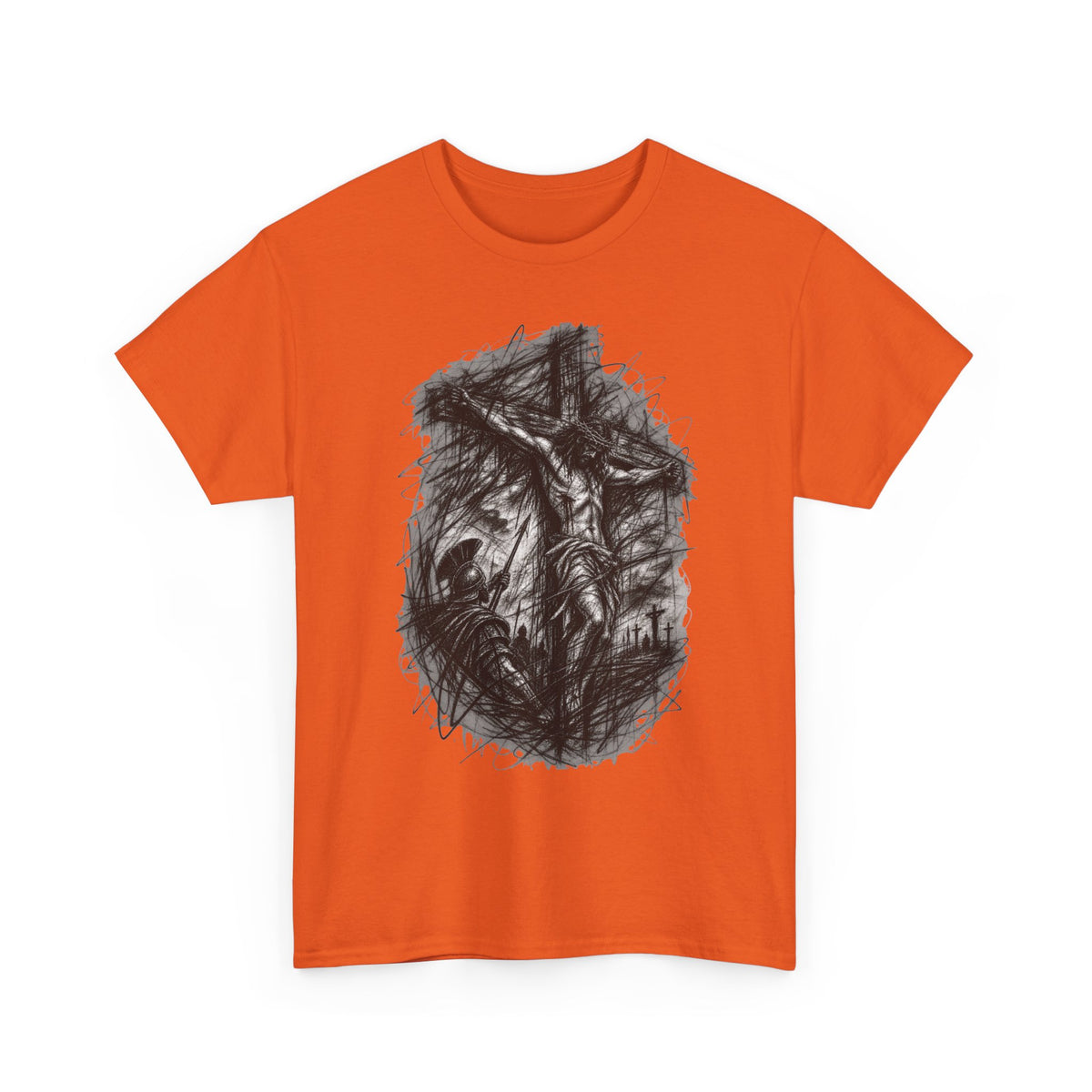 Jesus on the Cross Sketch T-Shirt – Christian Faith Design
