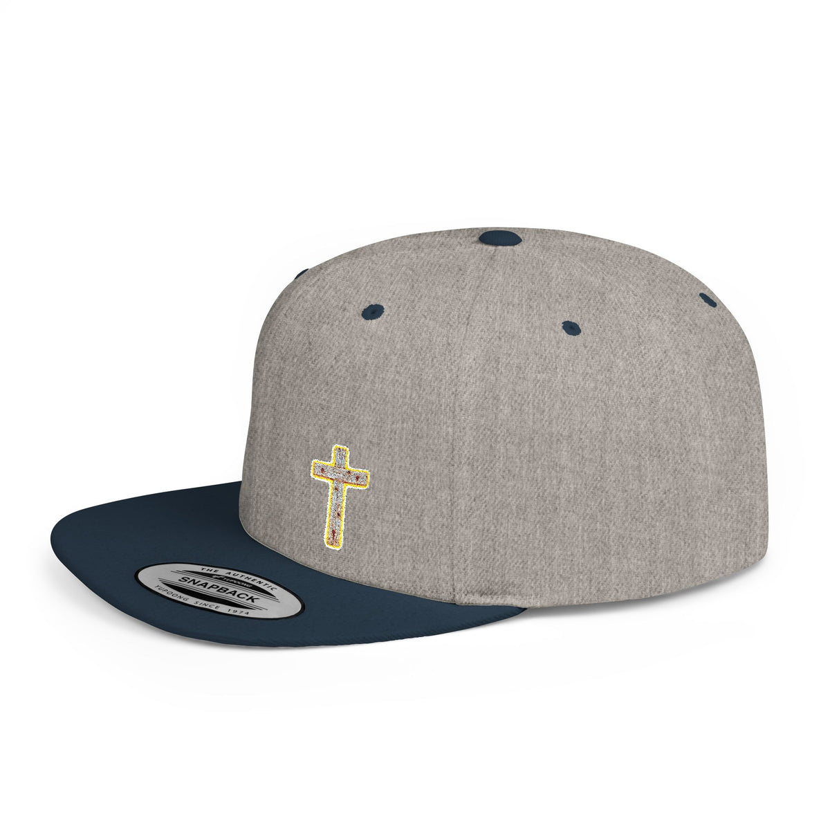 Christian Cross Flat Bill Snapback Cap