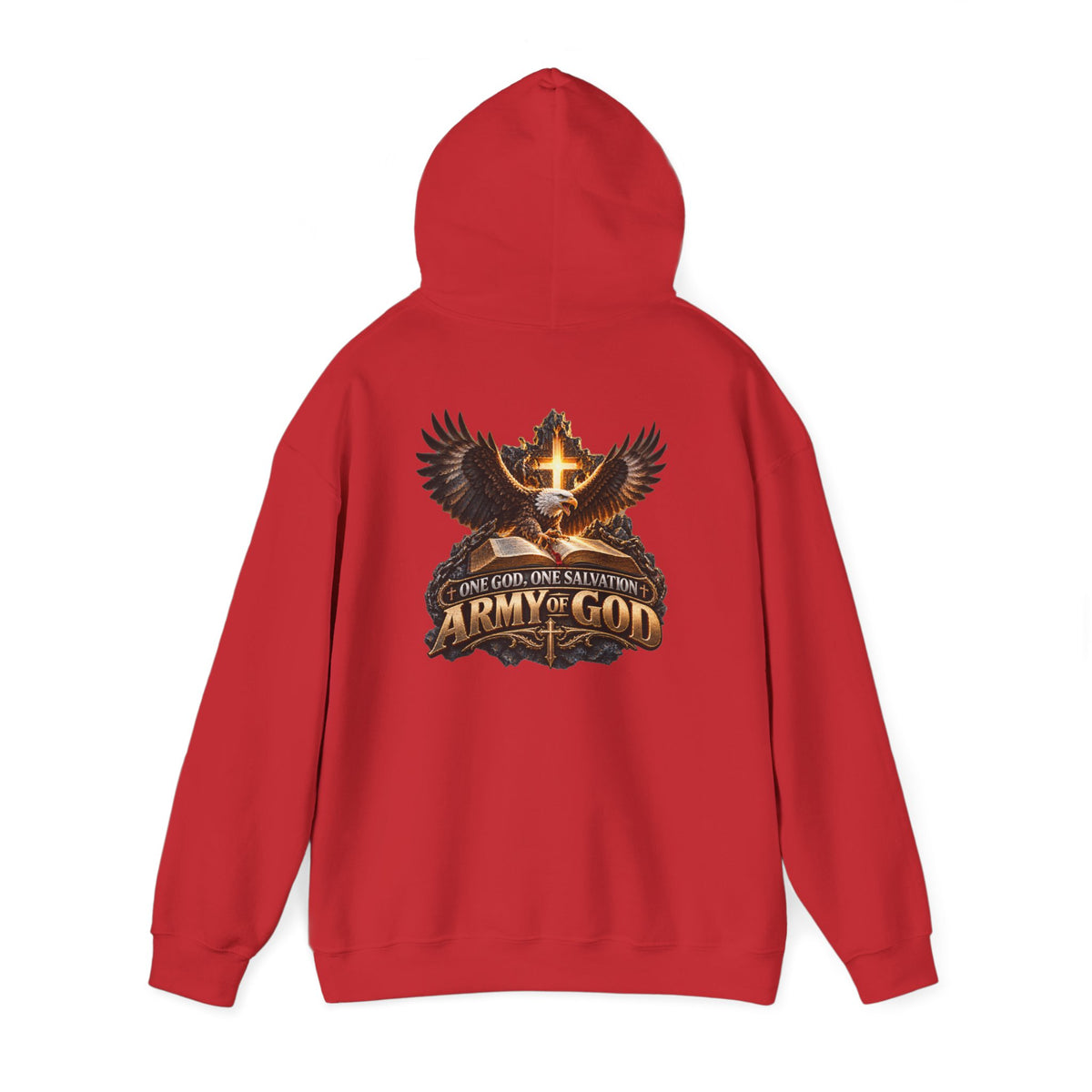 Army of God Christian Cross Hoodie — One God, One Salvation Graphic Sweatshirt