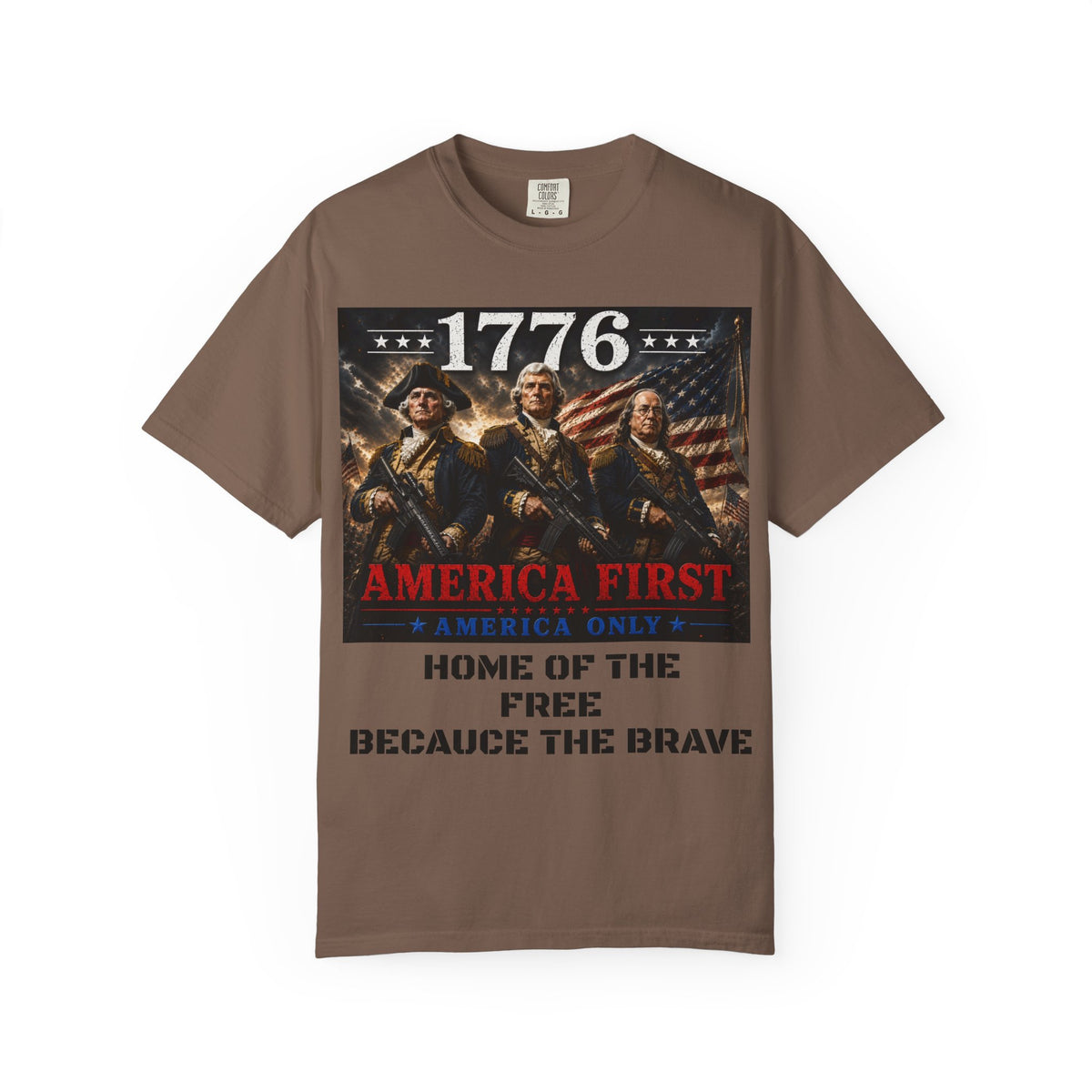 1776 Revolutionary Soldiers America First T-Shirt | Home of the Free