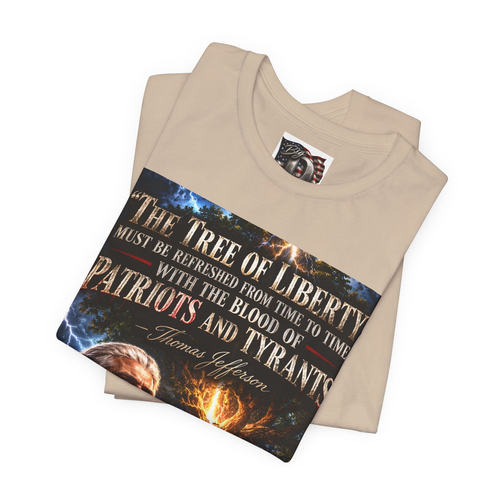Tree of Liberty quote Tee | George Washington portrait, lightning, dramatic patriotic design