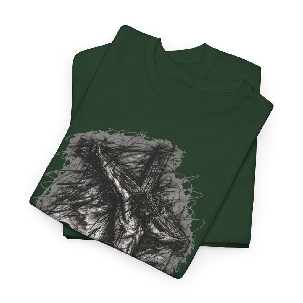 Jesus on the Cross Sketch T-Shirt – Christian Faith Design