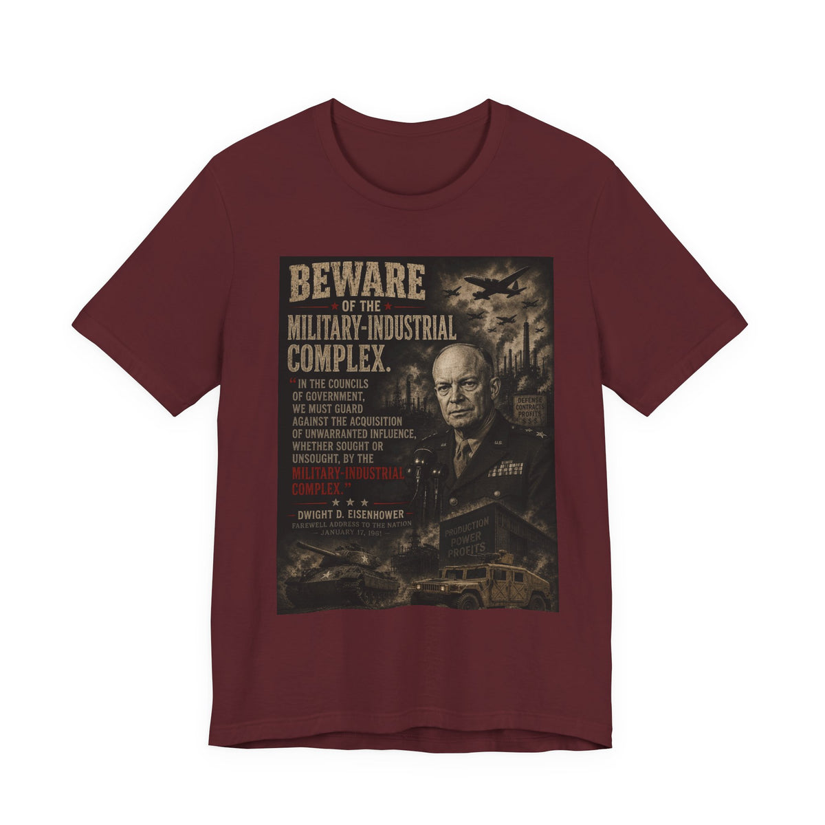 Beware of the Military-Industrial Complex T-Shirt | Vintage Political Poster Tee