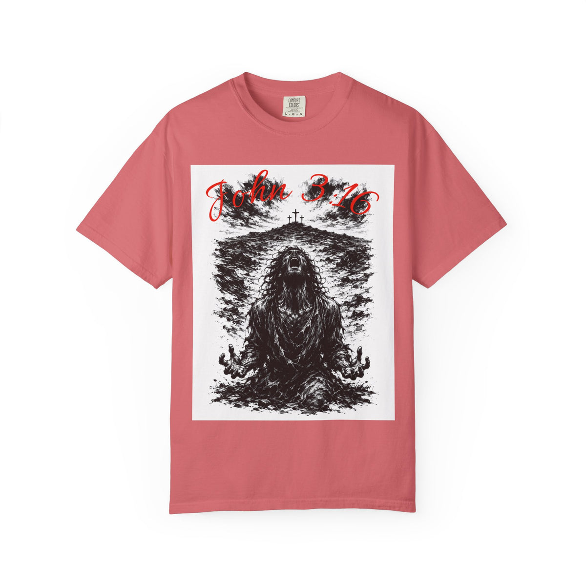Grim Sea Creature T-shirt | Dark Gothic Illustration, Red Script Logo
