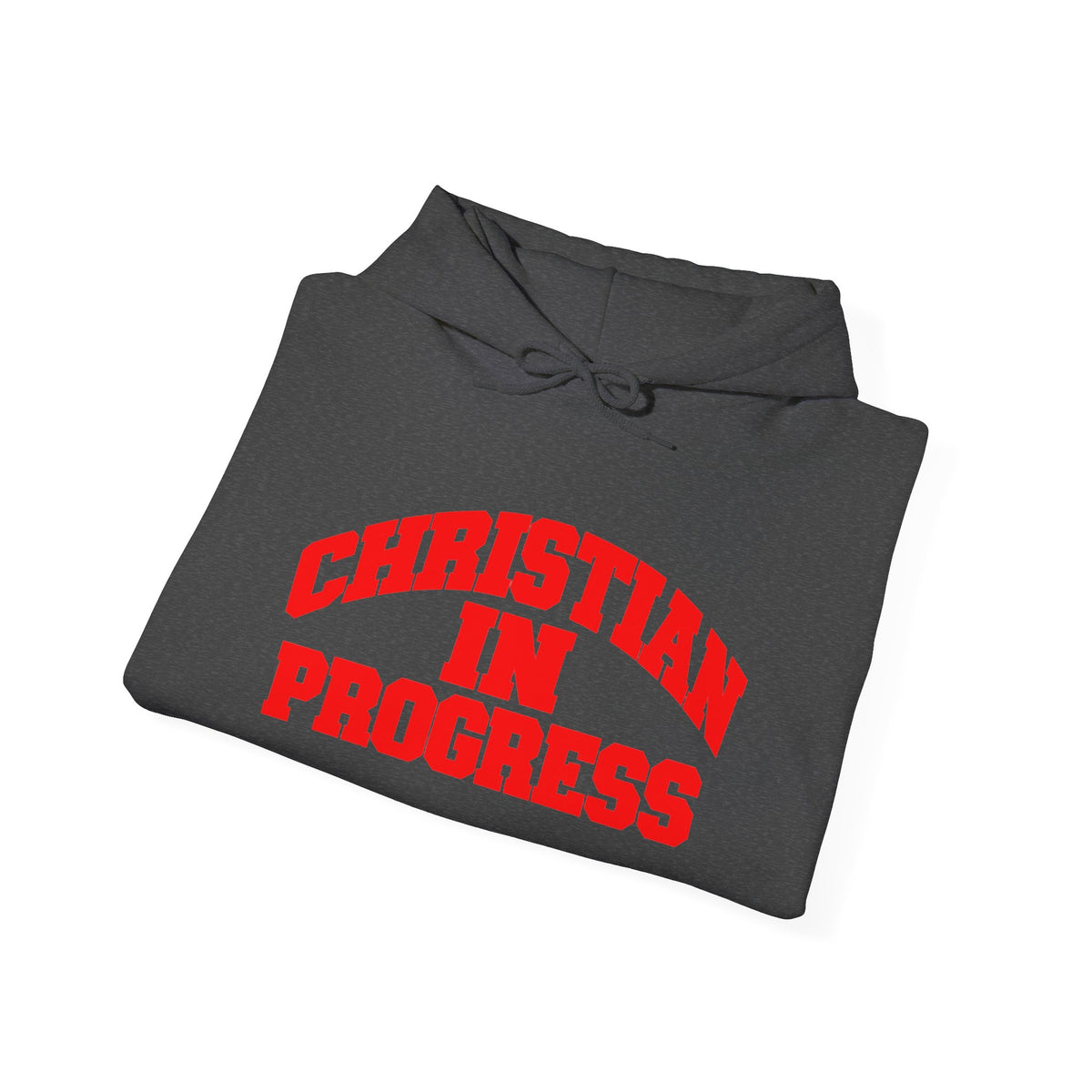Christian in Progress hoodie | Faith graphic sweatshirt, colorful back print