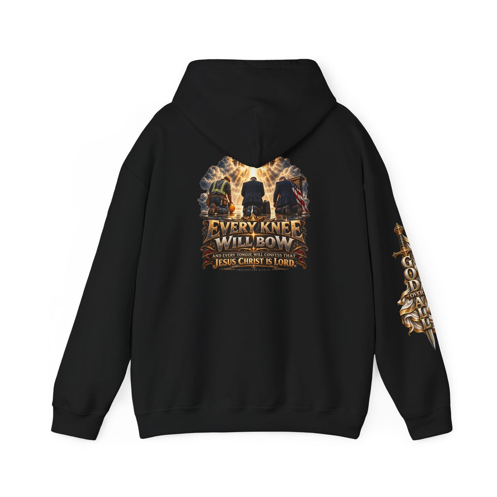 Every Knee Will Bow Hoodie — Christian Faith Graphic Pullover