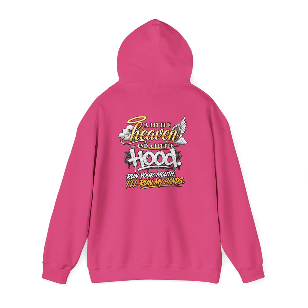 Christian In Progress hoodie | Faith Script Front, Heaven Graphic Back