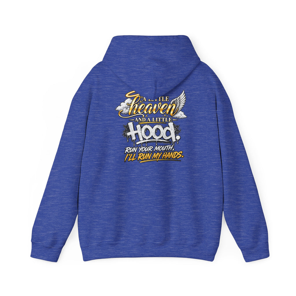 Christian In Progress hoodie | Faith Script Front, Heaven Graphic Back