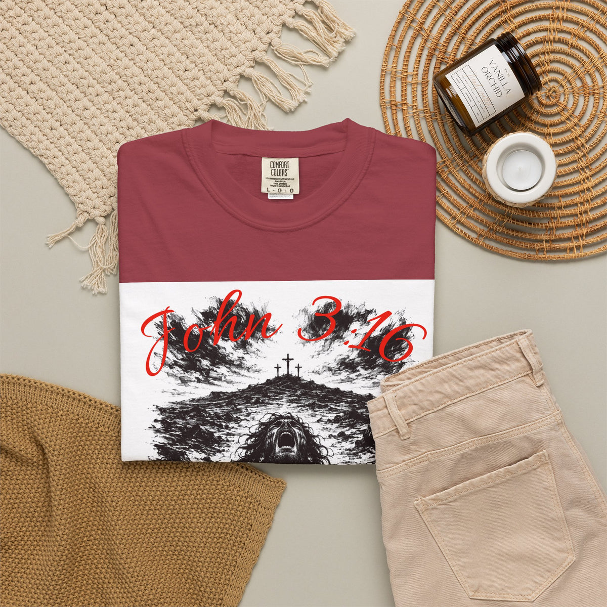 Grim Sea Creature T-shirt | Dark Gothic Illustration, Red Script Logo