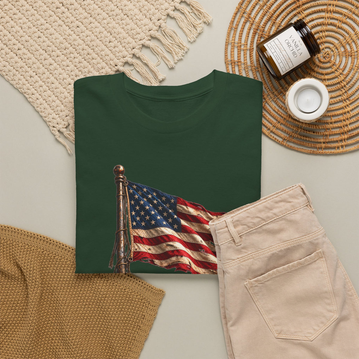 Still Standing American Flag T-Shirt