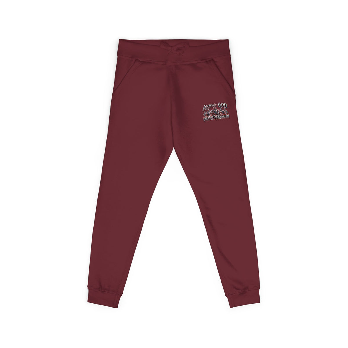 Embroidered Olive Fleece Sweatpants — Floral Patch Comfort Joggers