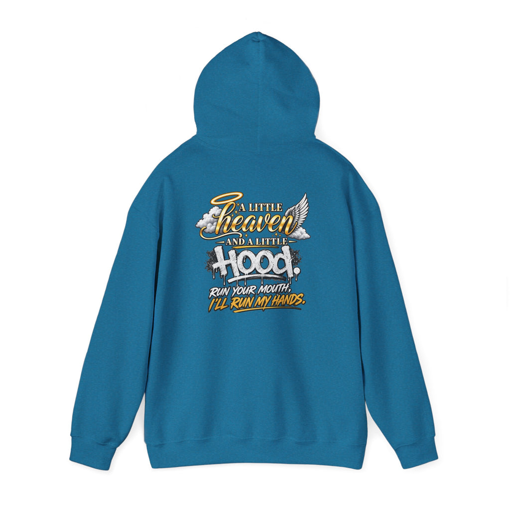 Christian In Progress hoodie | Faith Script Front, Heaven Graphic Back