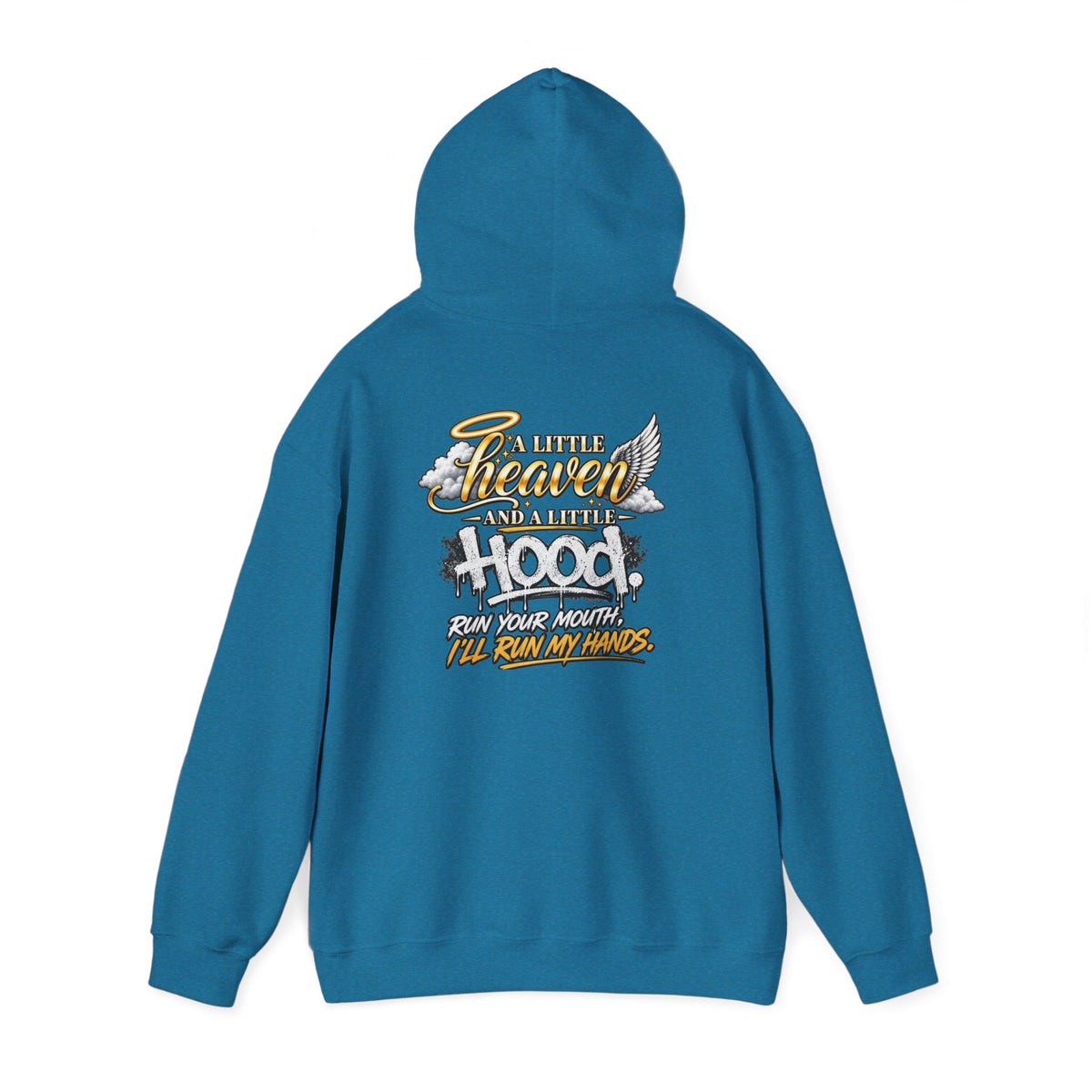 Christian In Progress hoodie | Faith Script Front, Heaven Graphic Back