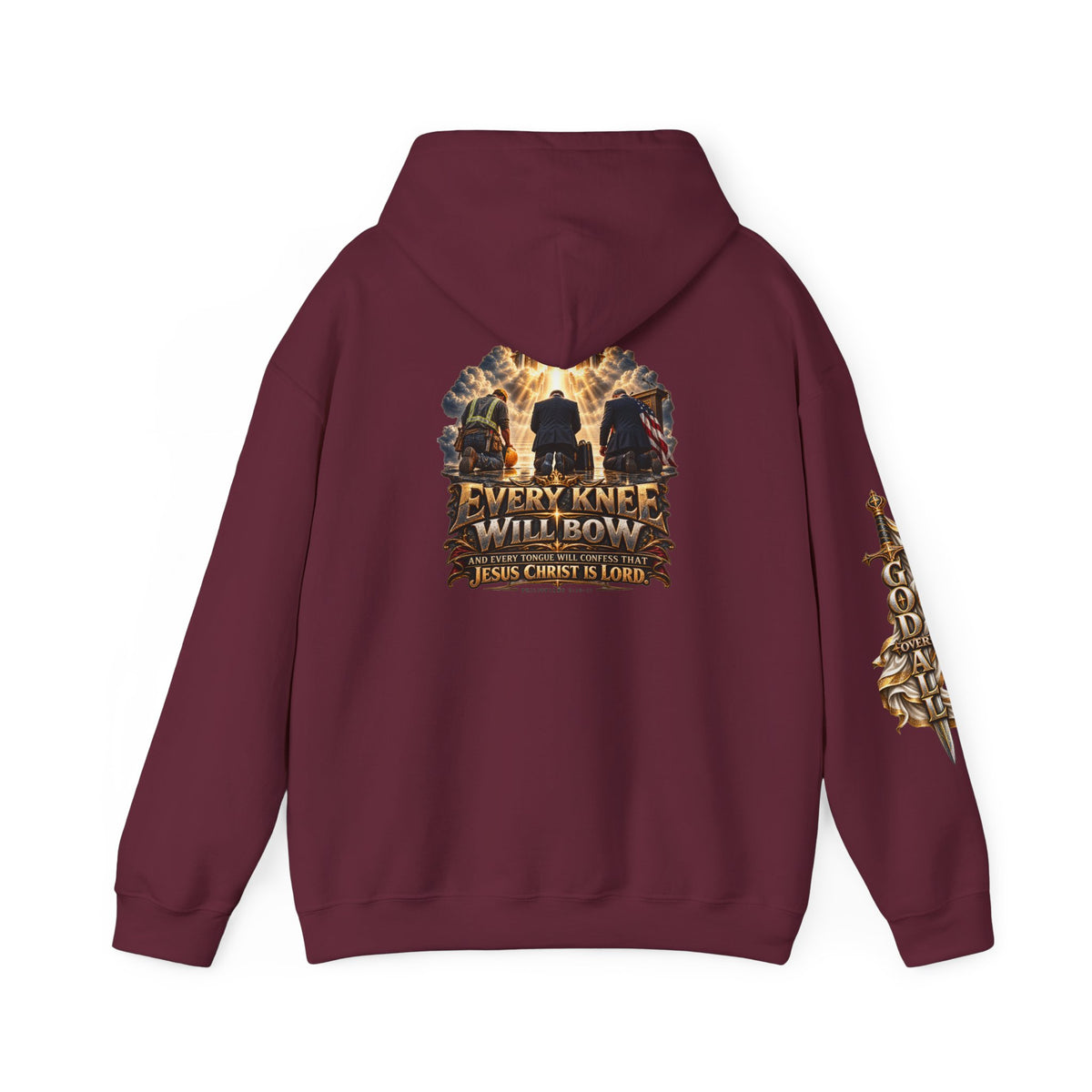 Every Knee Will Bow Christian Faith Hoodie