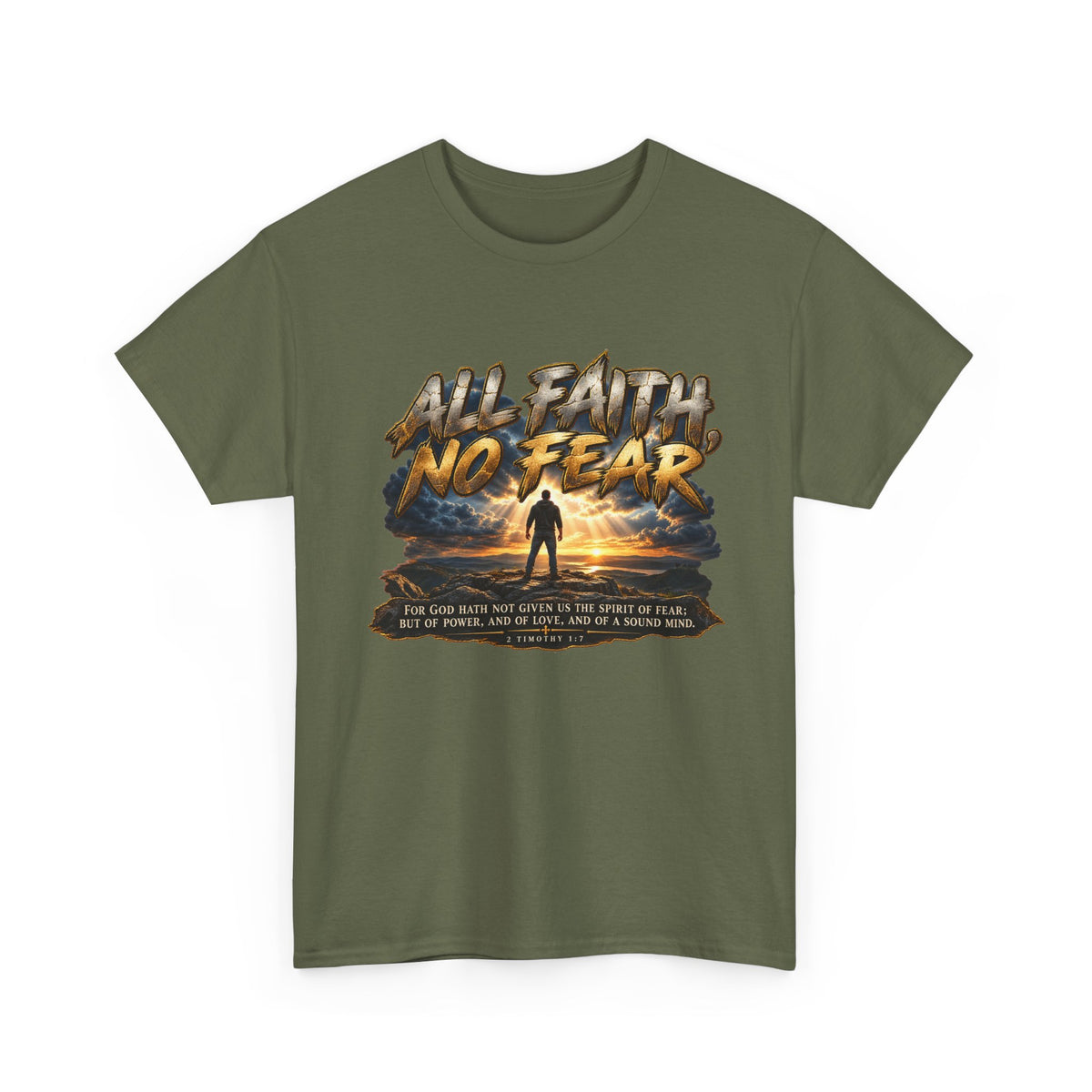 Faith No Fear Inspirational Graphic T-Shirt