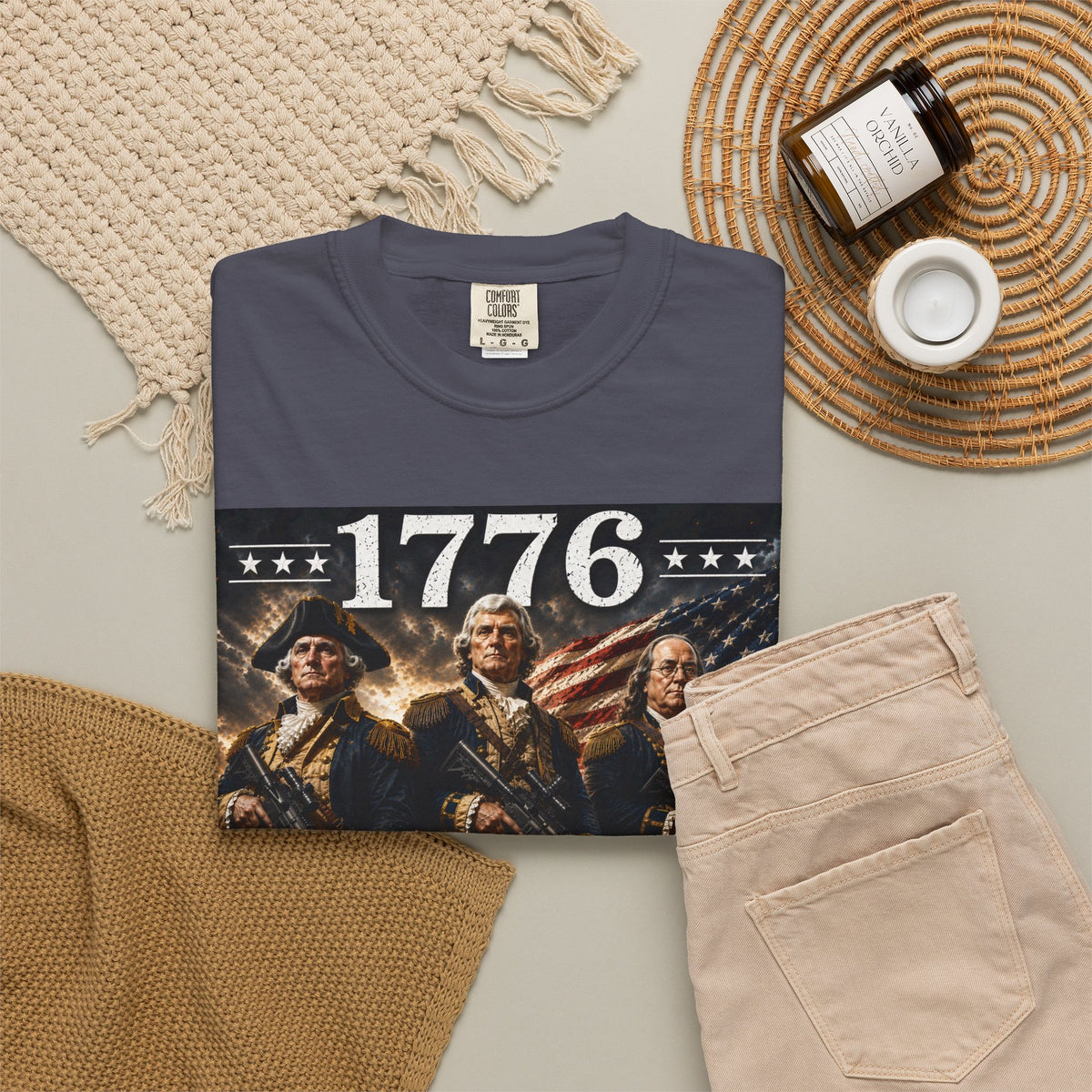 1776 Revolutionary Soldiers America First T-Shirt | Home of the Free