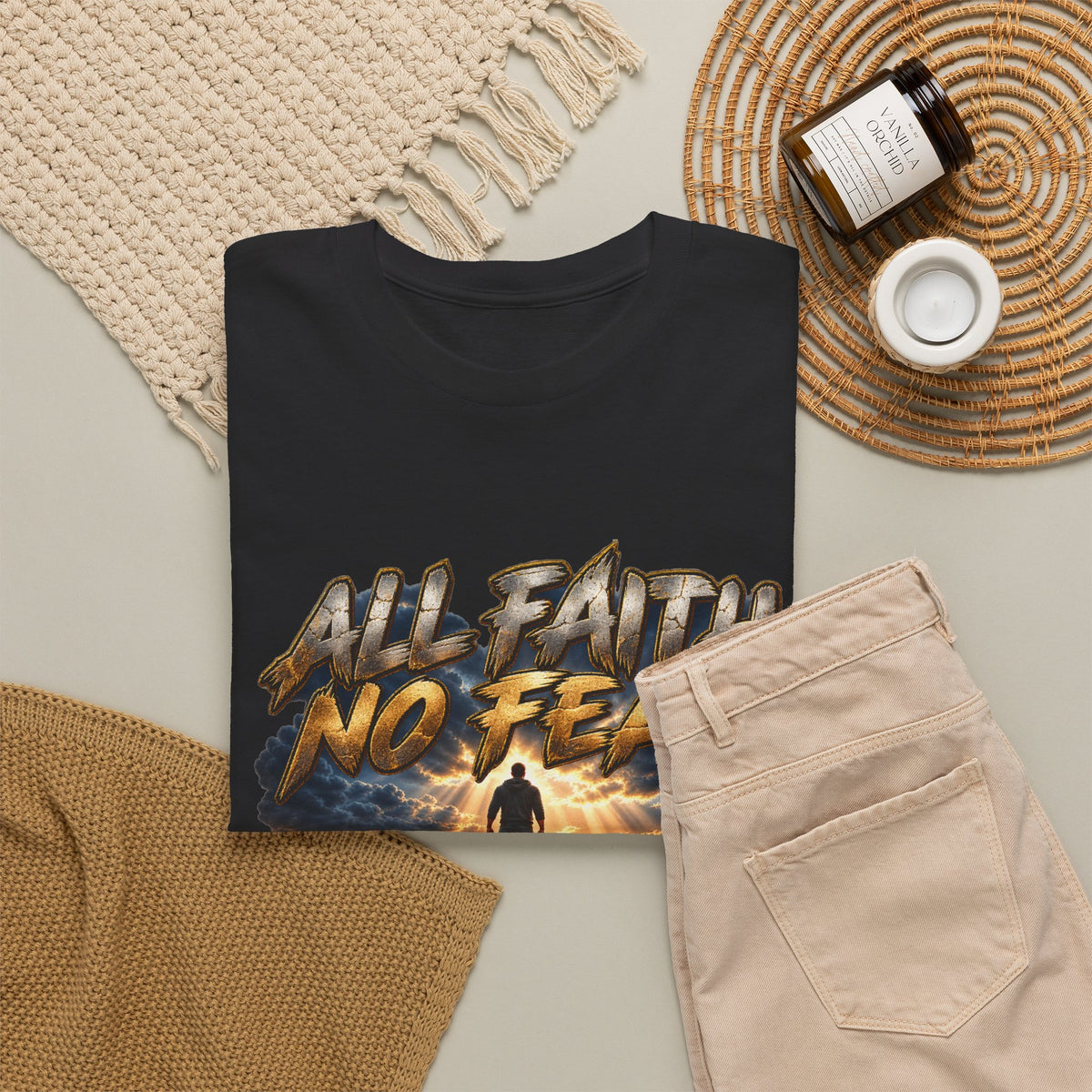 Faith No Fear Inspirational Graphic T-Shirt