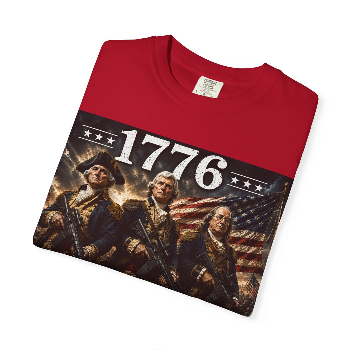 1776 Revolutionary Soldiers America First T-Shirt | Home of the Free