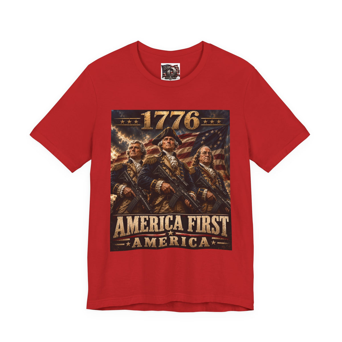 1776 Revolutionary Soldiers America First T-Shirt | Patriotic Independence Design