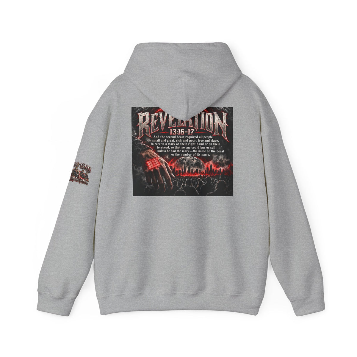 Revelation 13:16-17 Christian Hoodie – 'The Devil' Verse Graphic Pullover