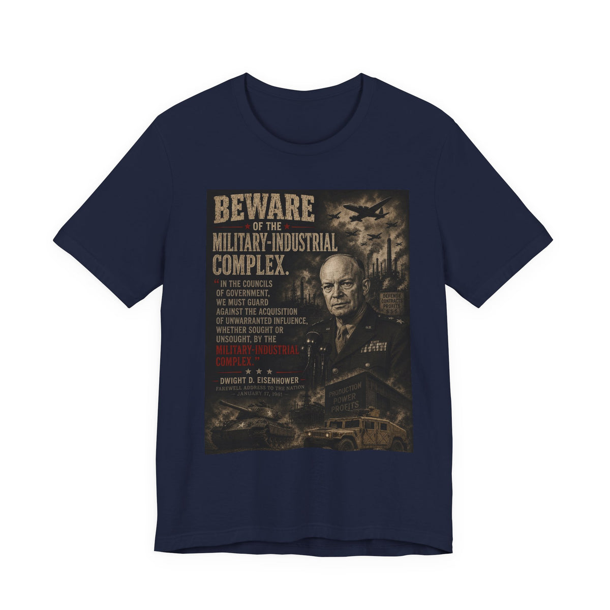 Beware of the Military-Industrial Complex T-Shirt | Vintage Political Poster Tee
