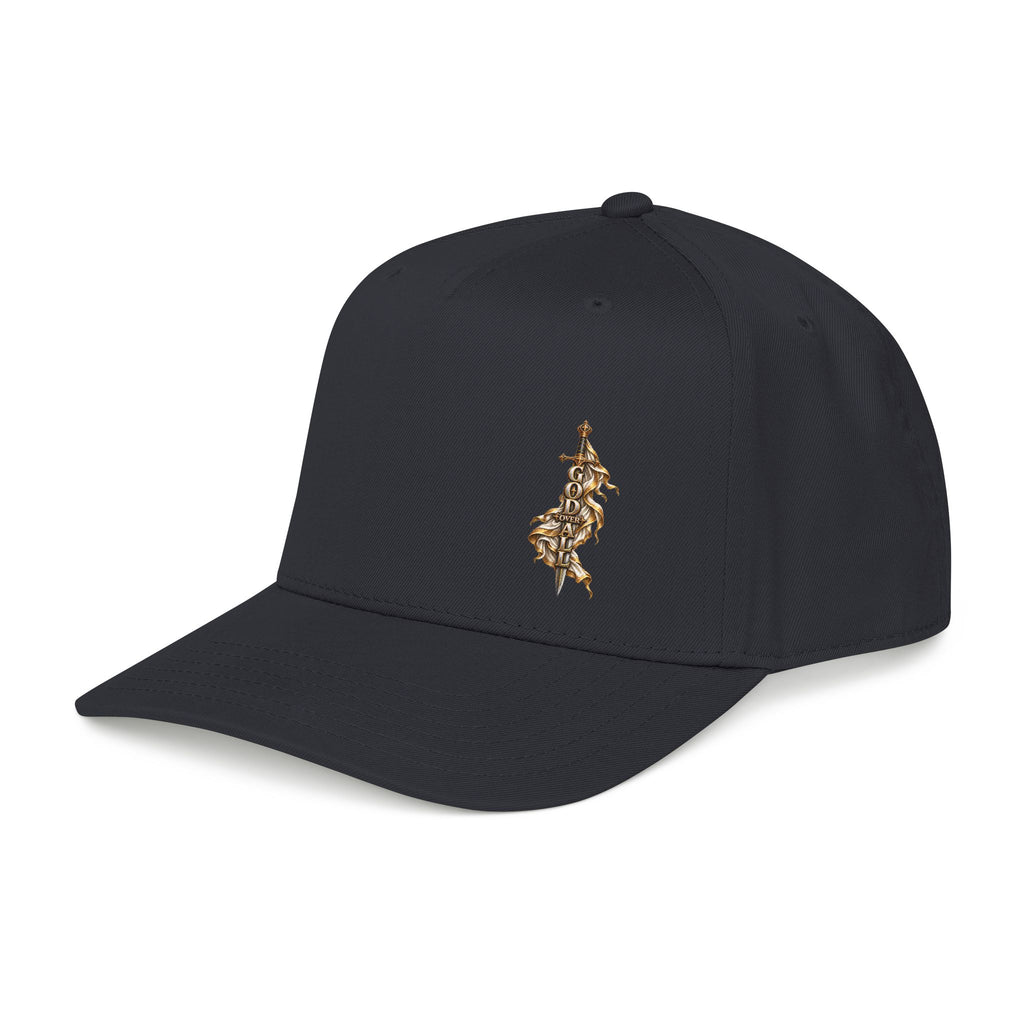 Baseball Cap — Ornate Gold Floral Cross Embroidered