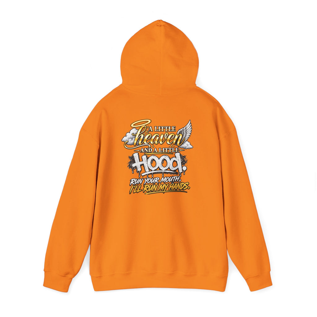 Christian In Progress hoodie | Faith Script Front, Heaven Graphic Back