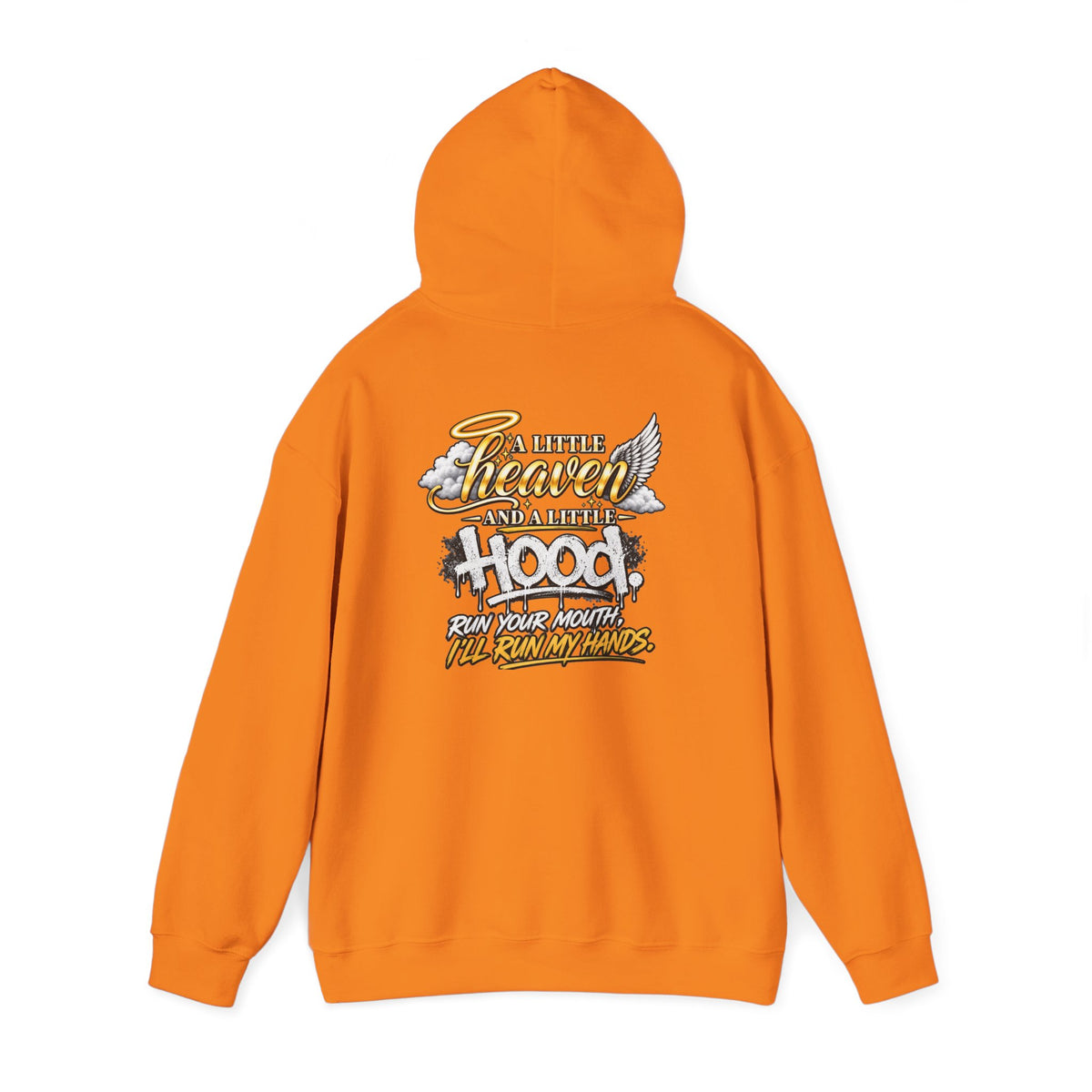 Christian In Progress hoodie | Faith Script Front, Heaven Graphic Back