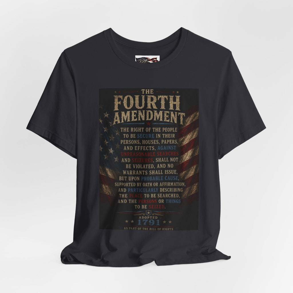 Fourth Amendment text tee | Constitution rights shirt, patriotic flag design