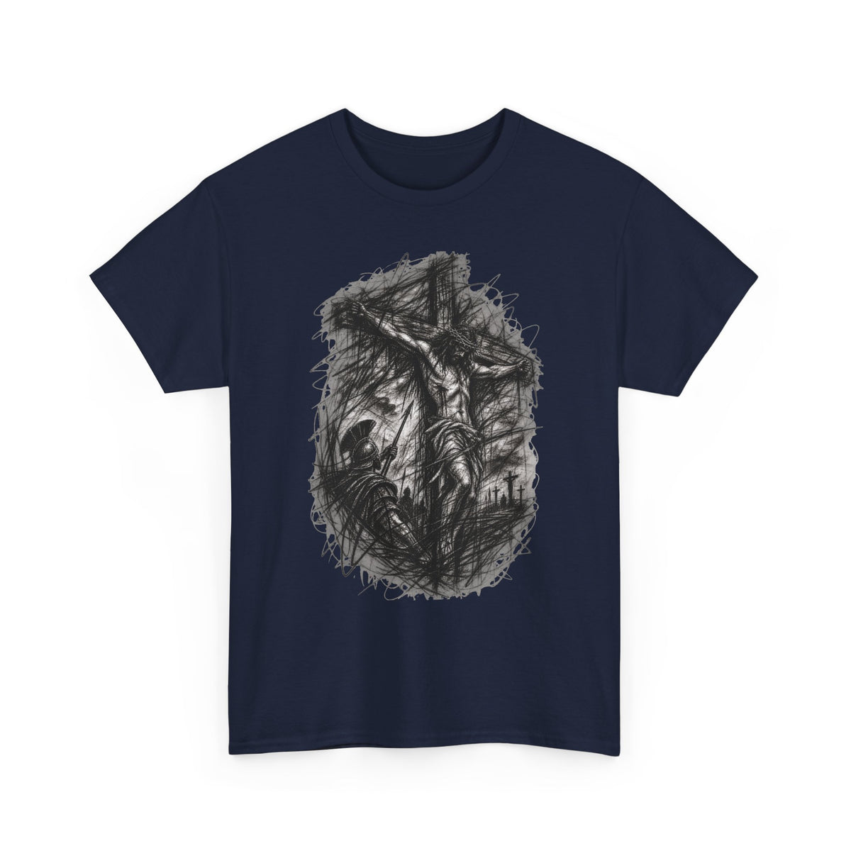 Jesus on the Cross Sketch T-Shirt – Christian Faith Design
