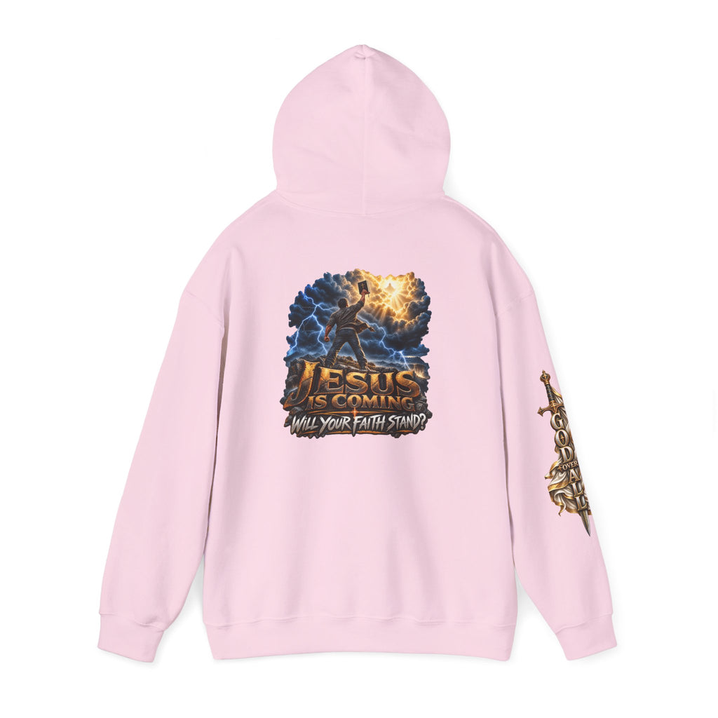 Religious Hoodie — “Jesus Is Coming: Will Your Faith Stand?” Graphic Pullover