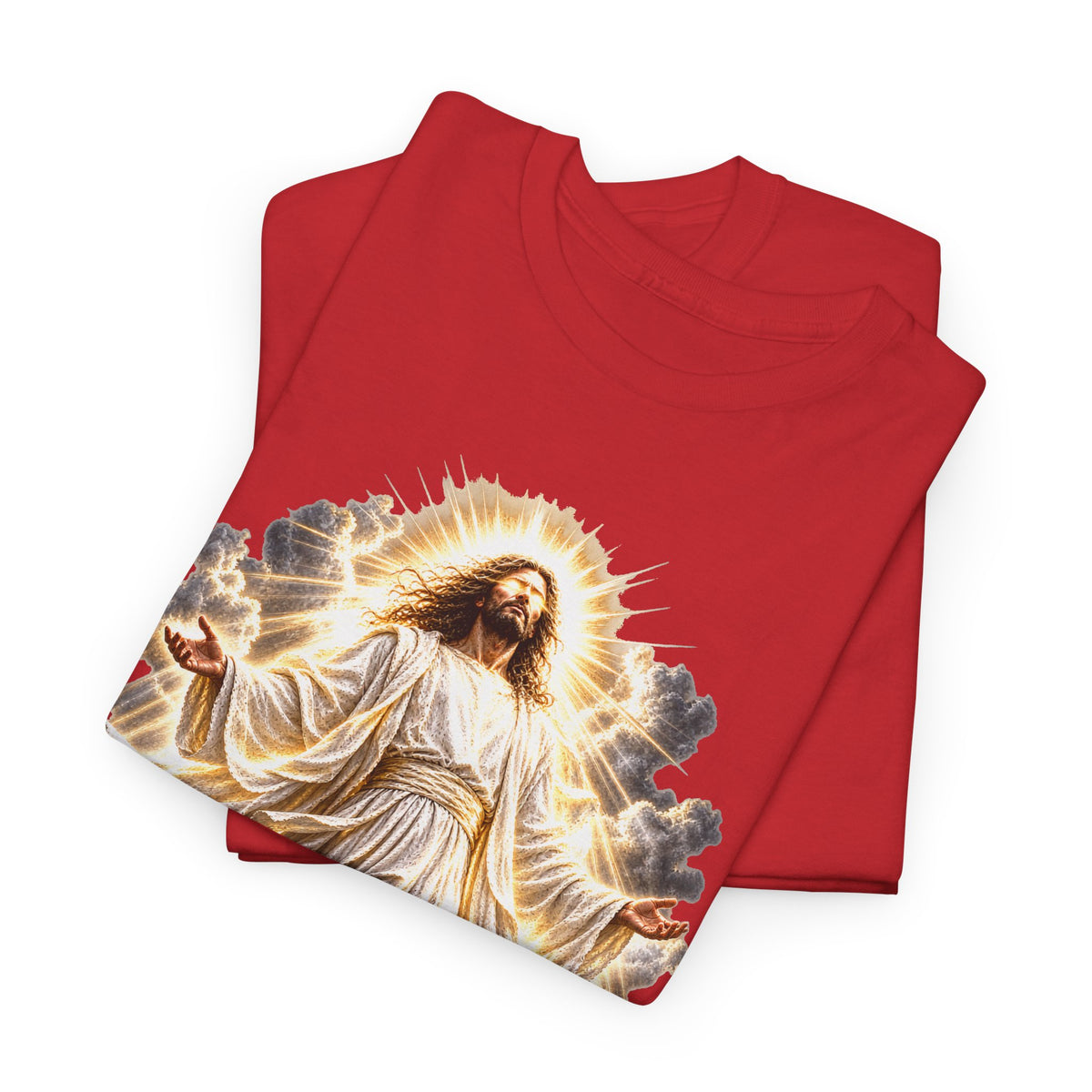 Jesus Ascending from Clouds Christian Faith T-Shirt