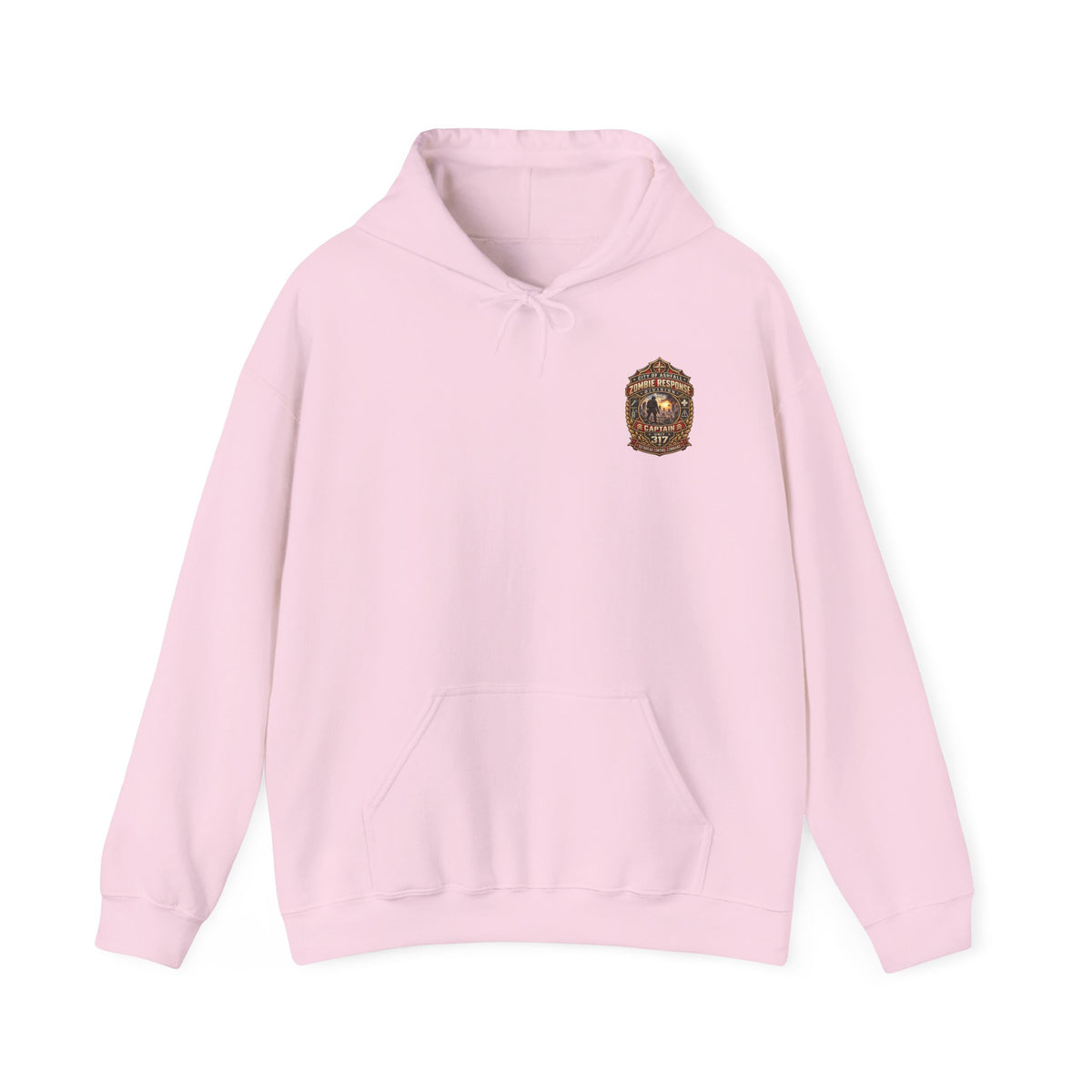 Vintage Firefighter Captain Emblem Hooded Sweatshirt