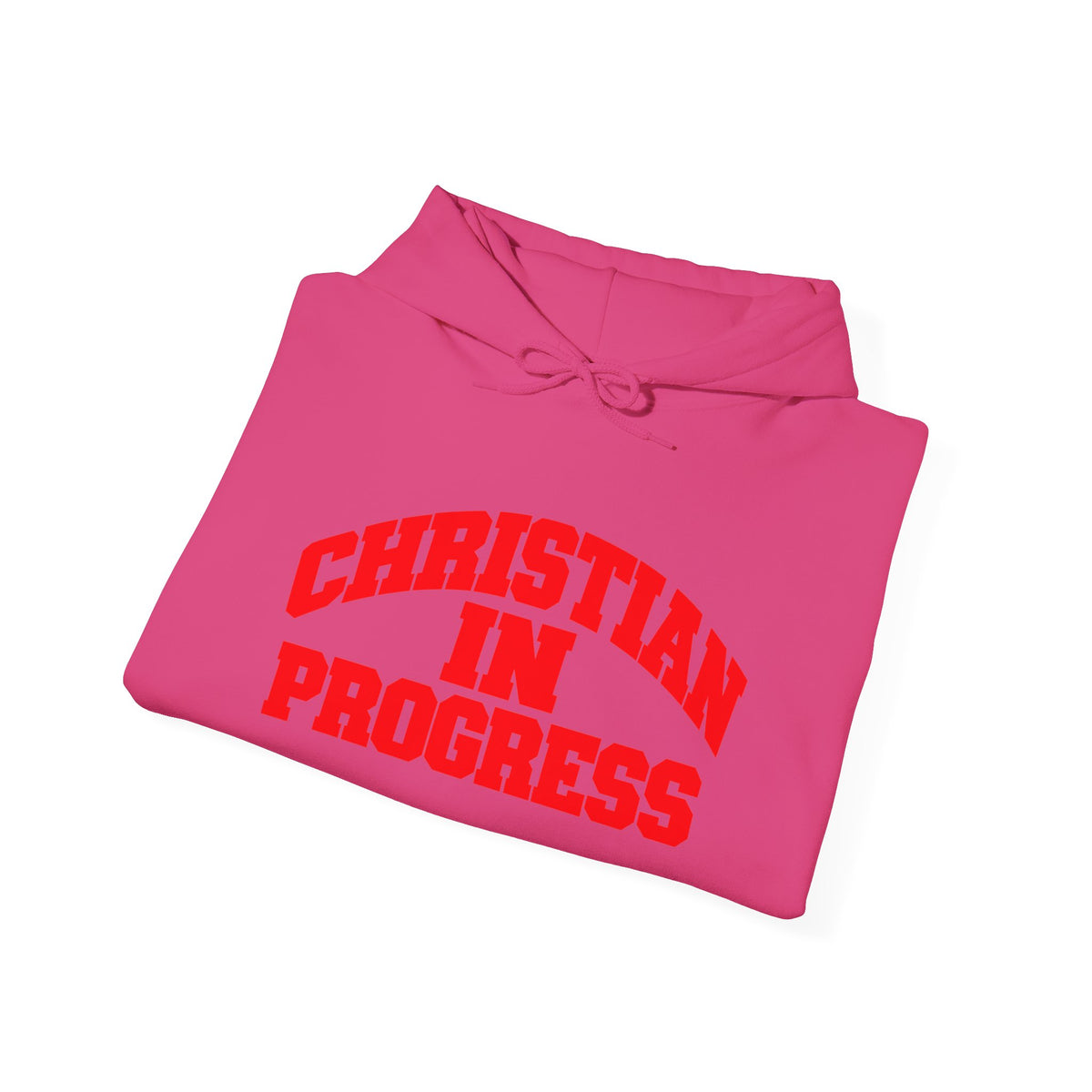 Christian In Progress hoodie | Faith Script Front, Heaven Graphic Back