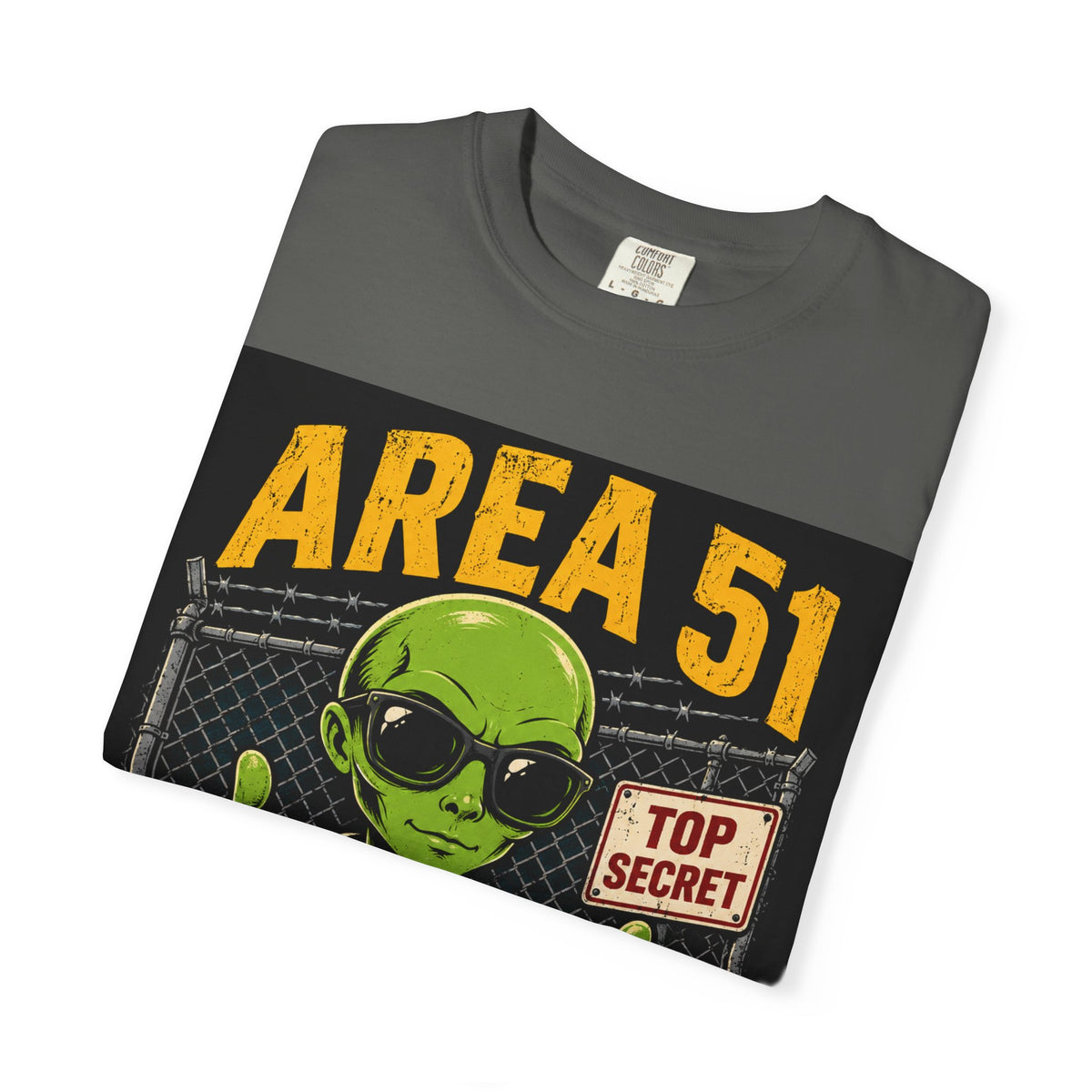 Area 51 Employee of the Month T-Shirt | Alien Thumbs Up Top Secret Design