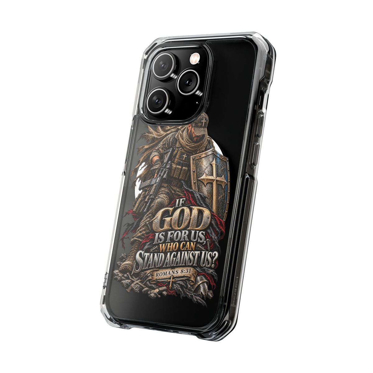 Phone Case – Christian Knight “If God Is for Us” Warrior Armor Design
