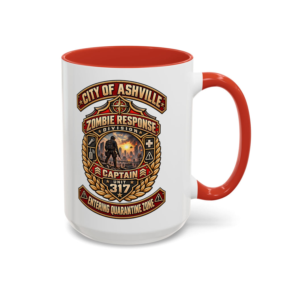 Retro Red Accent Coffee Mug