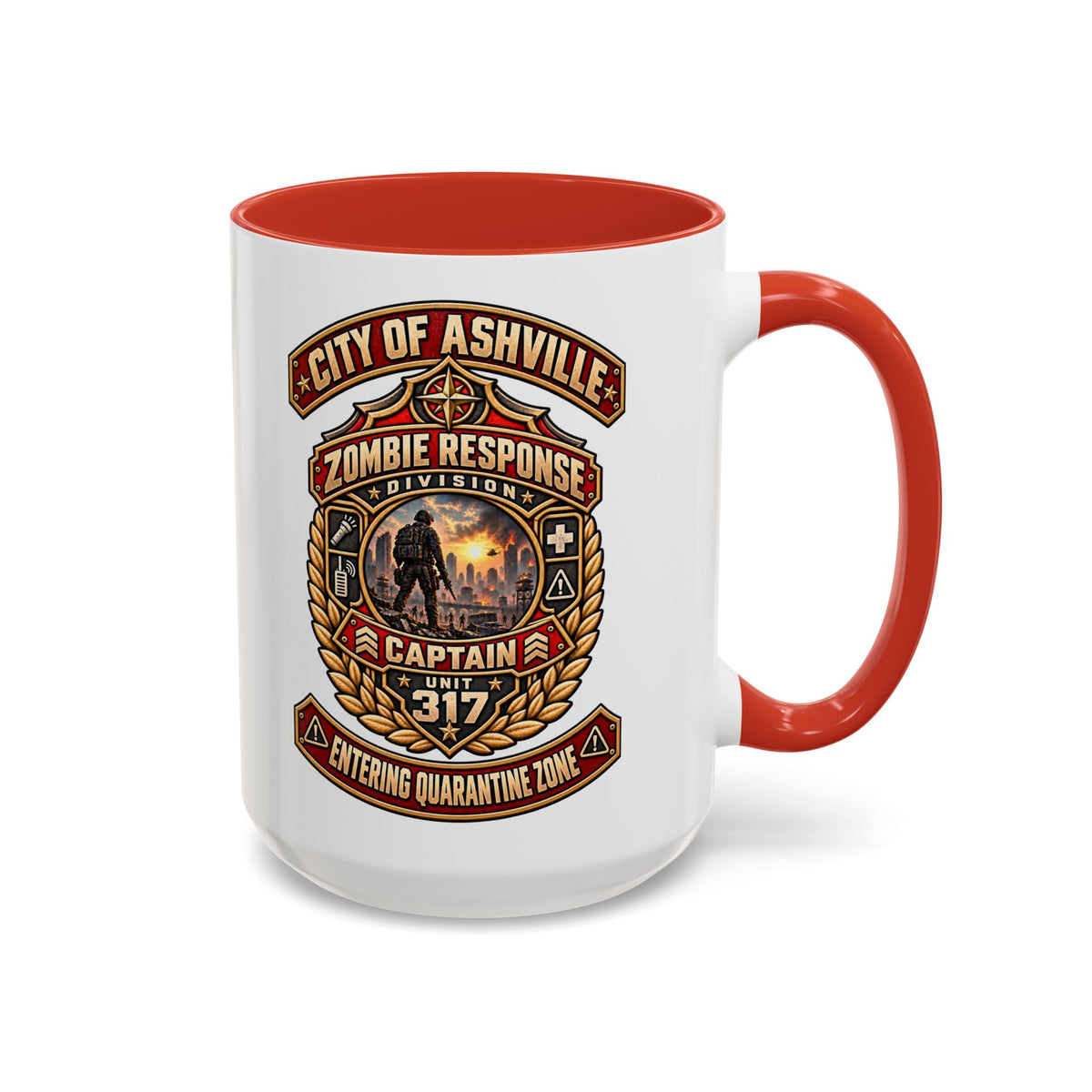 Retro Red Accent Coffee Mug
