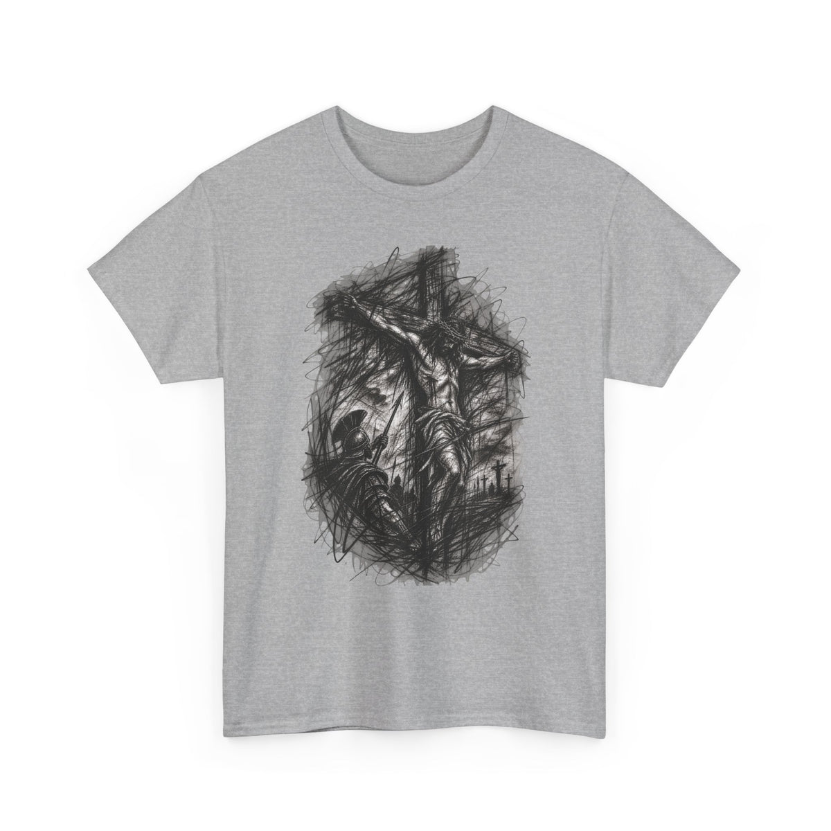 Jesus on the Cross Sketch T-Shirt – Christian Faith Design