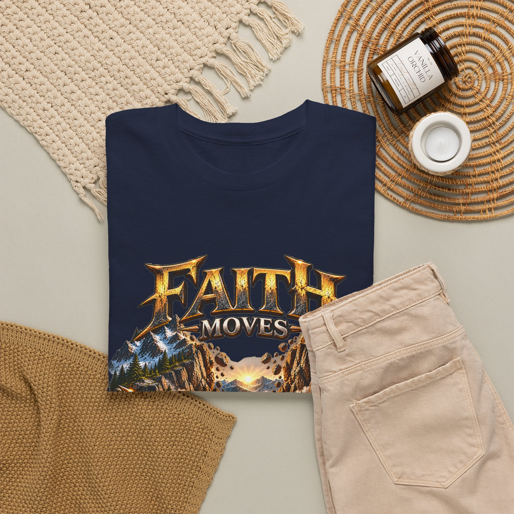 Faith Moves Mountains Inspirational Christian T-Shirt
