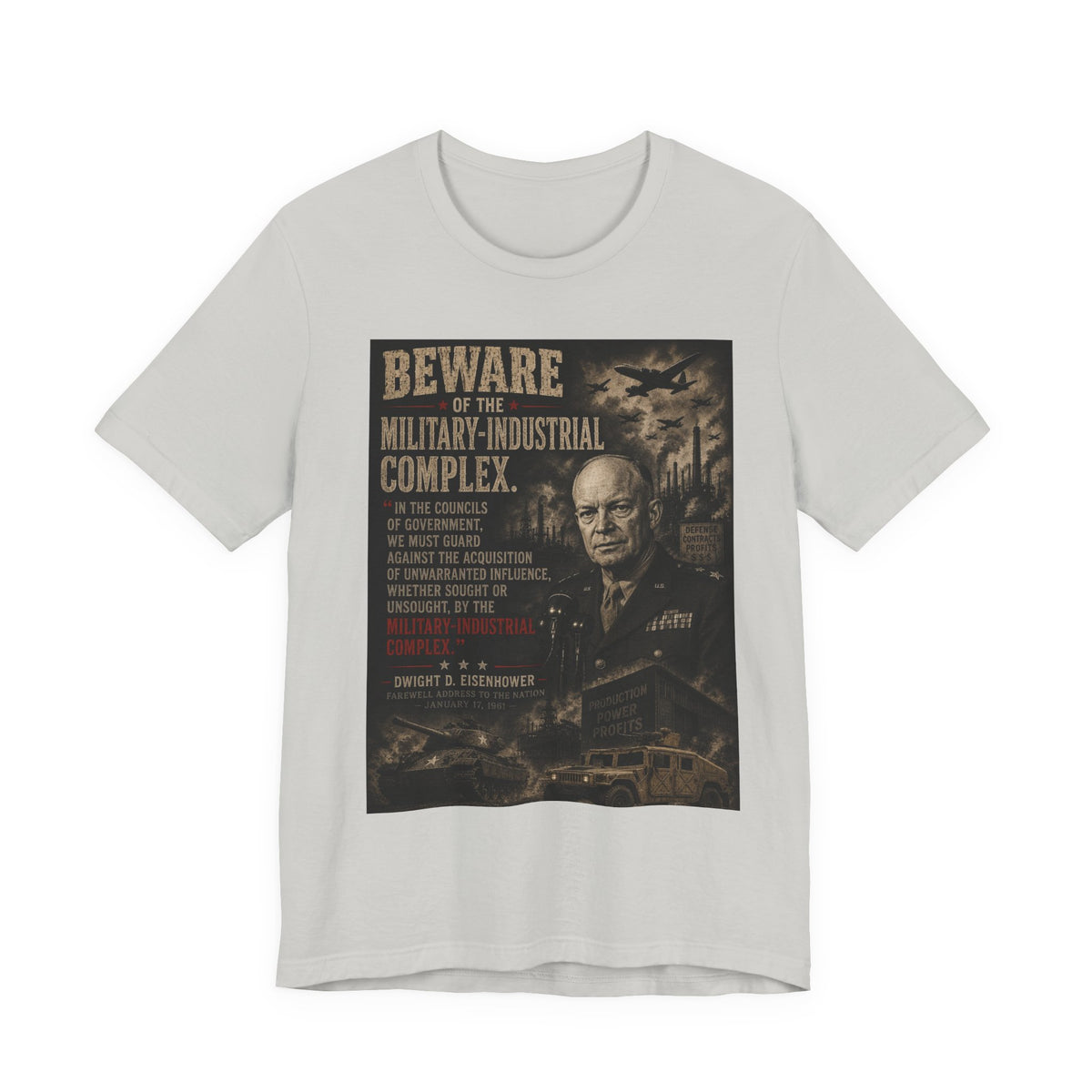 Beware of the Military-Industrial Complex T-Shirt | Vintage Political Poster Tee