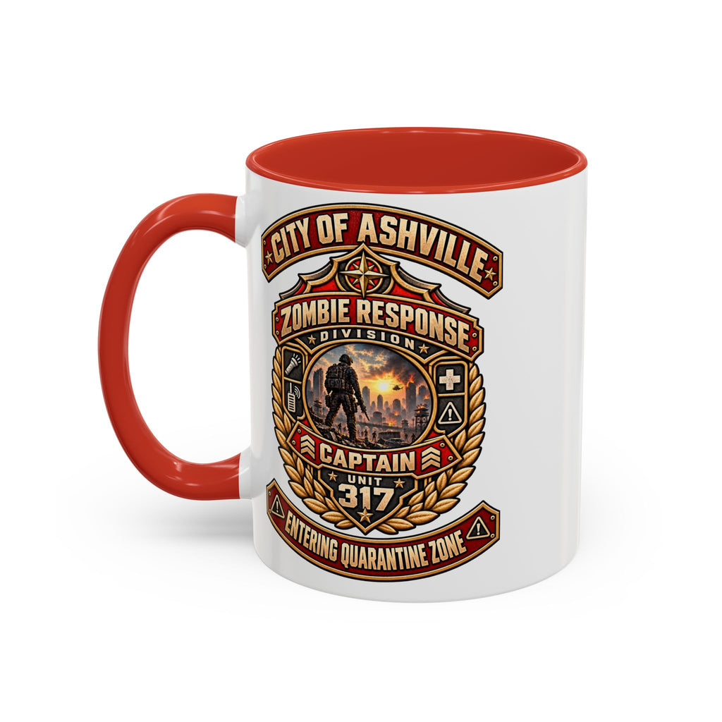 Retro Red Accent Coffee Mug