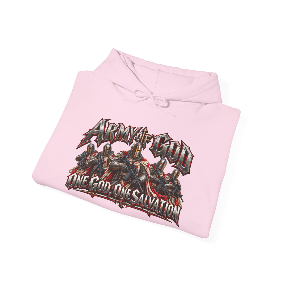 Religious Hoodie — “Every Knee Will Bow / One God, One Salvation” Christian Pullover