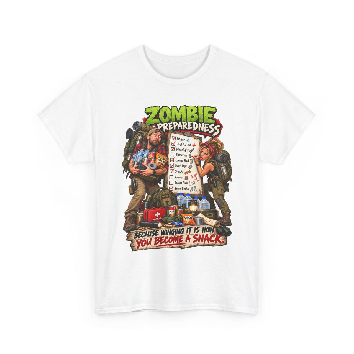 Zombie Preparedness Tee – Survival Humor Shirt