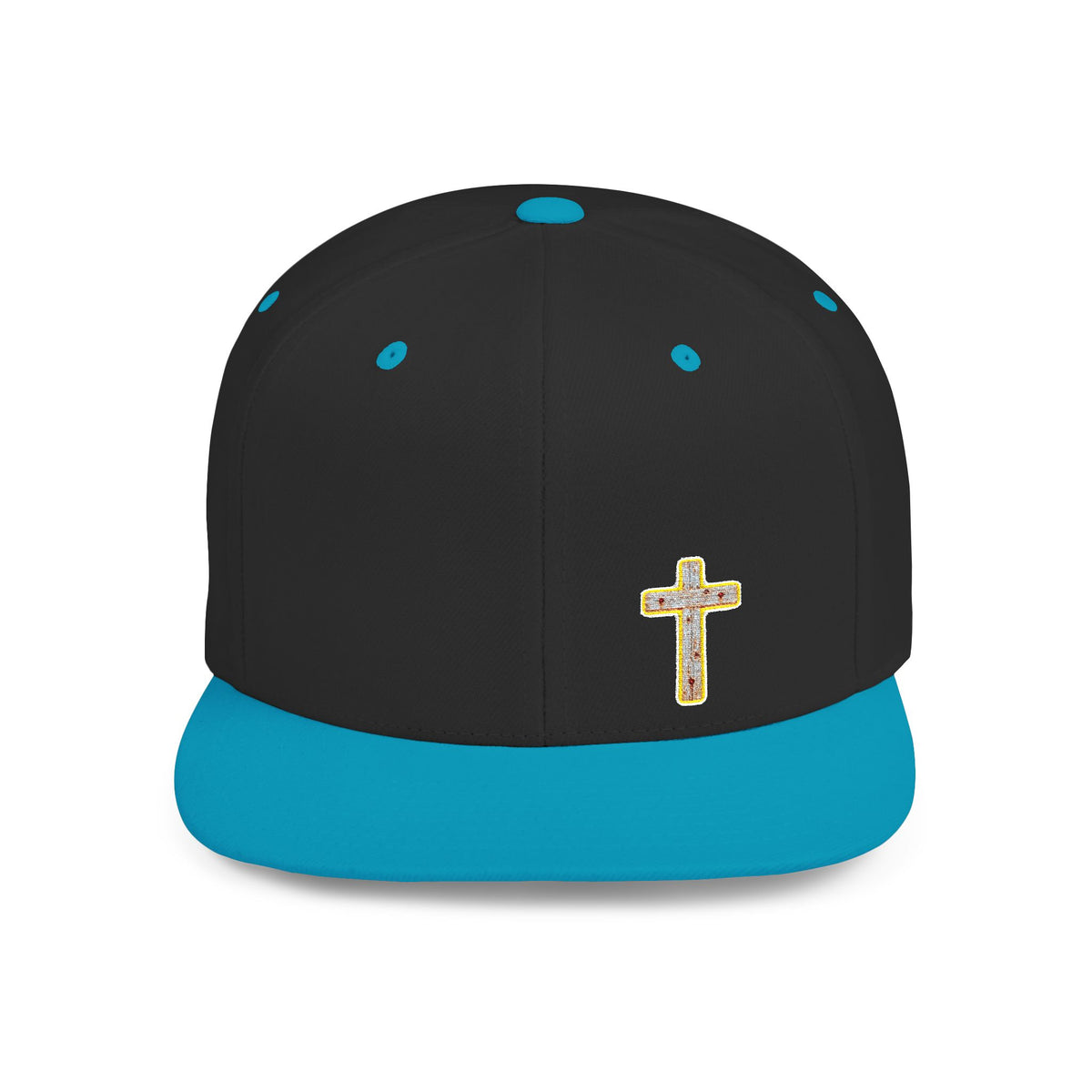 Christian Cross Flat Bill Snapback Cap